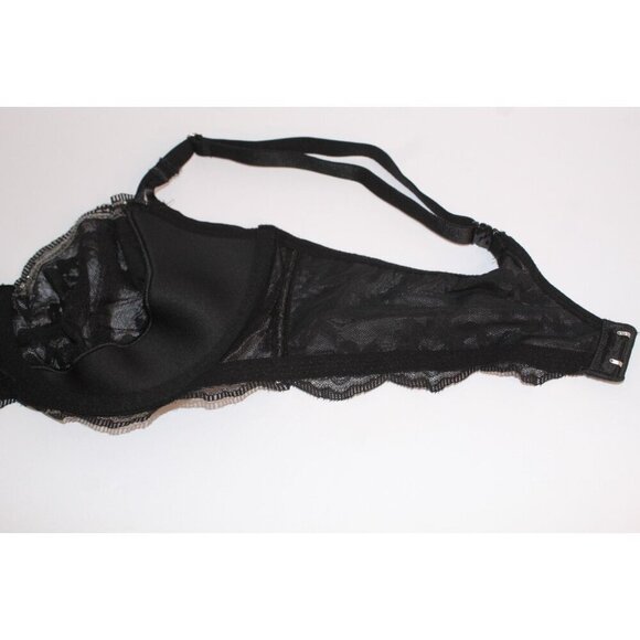 Victoria's Secret Bra 36D Dream Angles Black Silver Lace Sheer Push Up Underwire - Picture 12 of 16